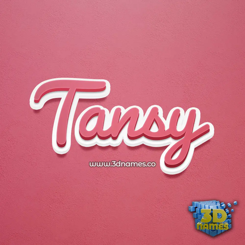 tansy in Red Scribble style - 3D name wallpaper
