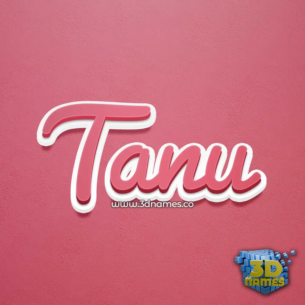 tanu in Red Scribble style - 3D name wallpaper