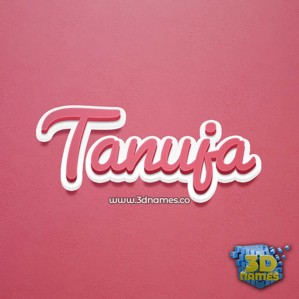 tanuja in Red Scribble style - 3D name wallpaper