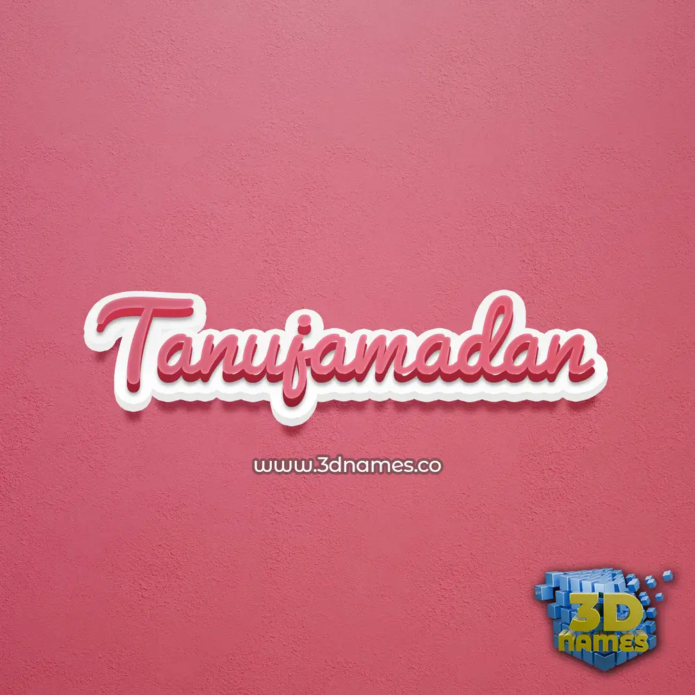 tanujamadan in Red Scribble style - 3D name wallpaper