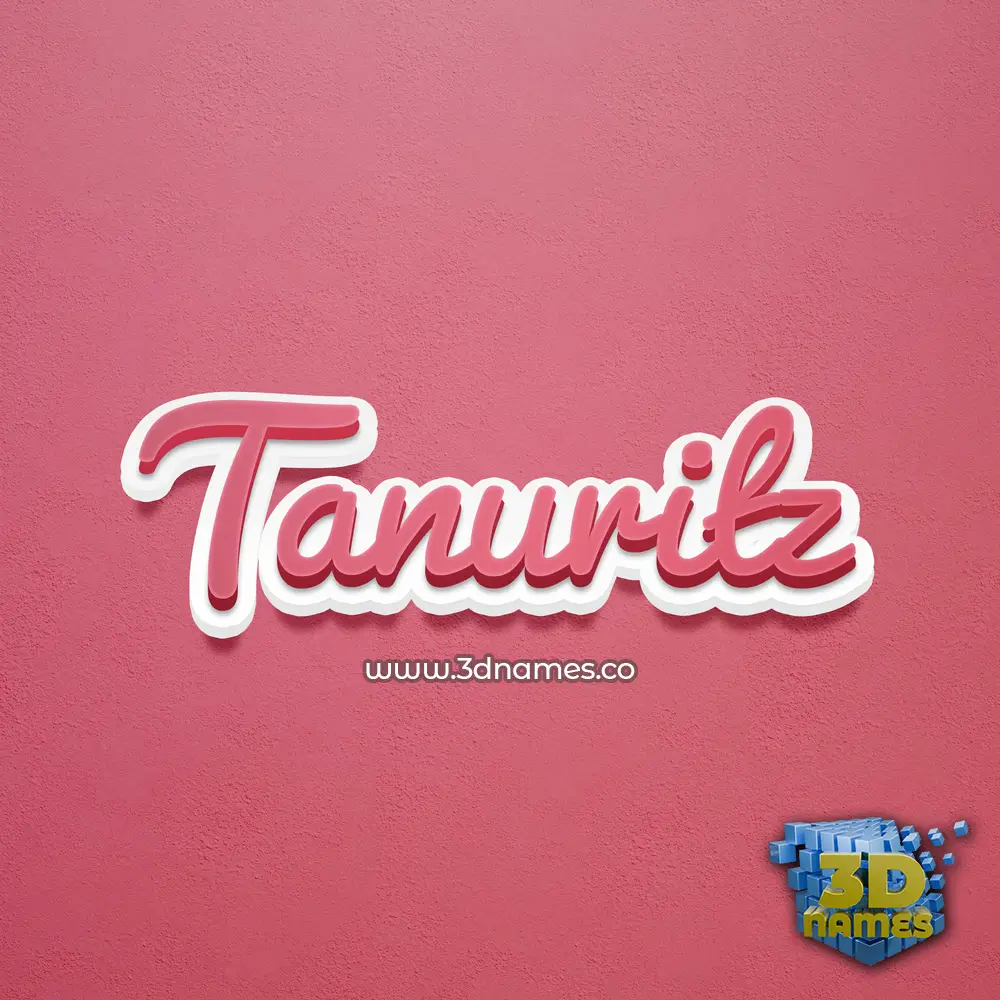 tanuritz in Red Scribble style - 3D name wallpaper