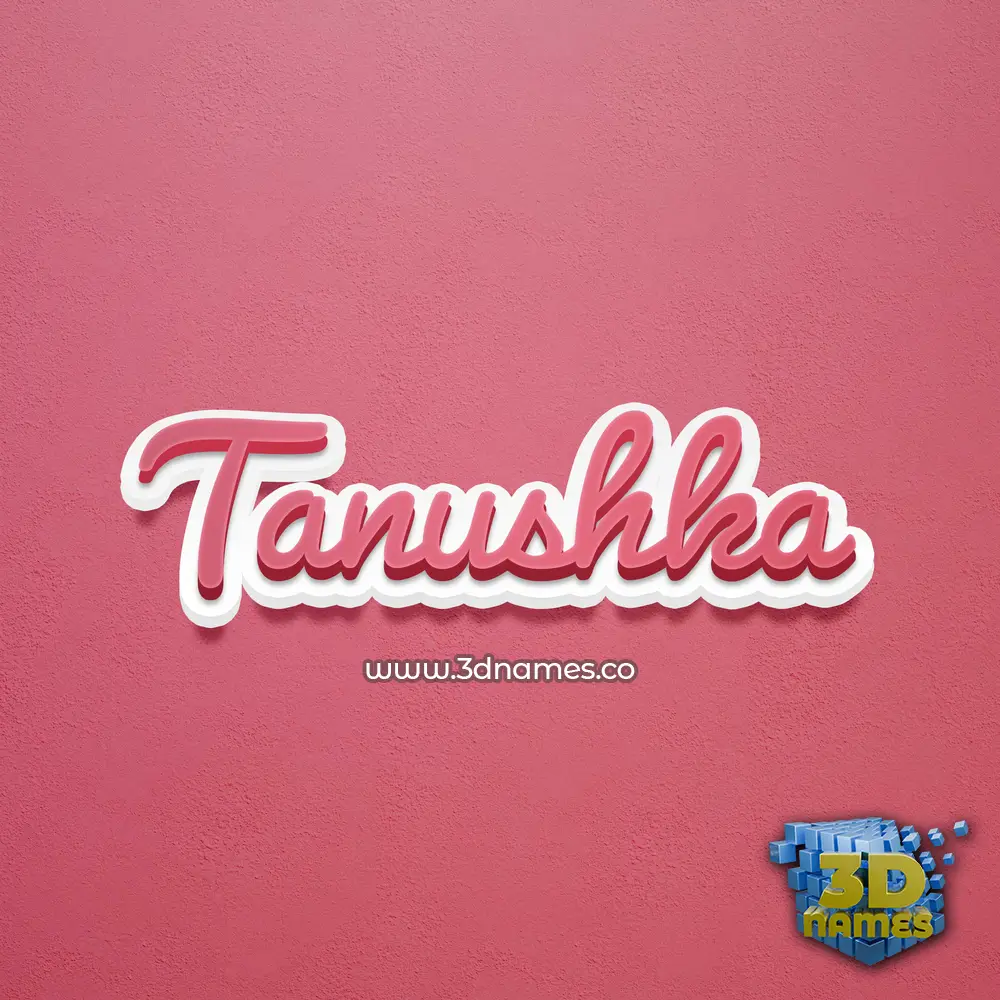 tanushka in Red Scribble style - 3D name wallpaper
