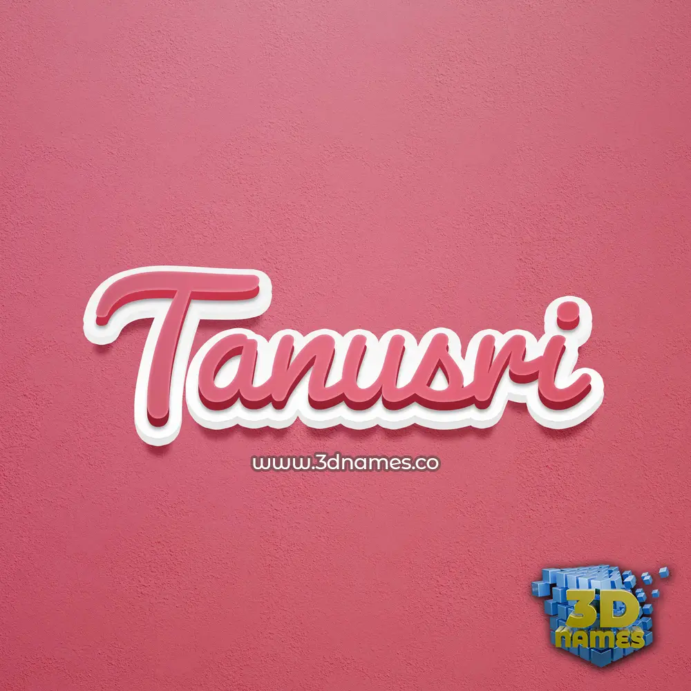 tanusri in Red Scribble style - 3D name wallpaper