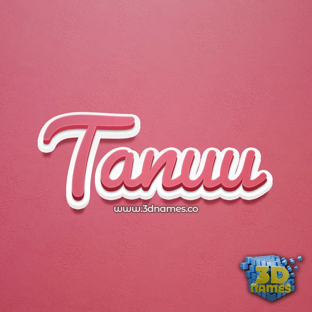 tanuu in Red Scribble style - 3D name wallpaper