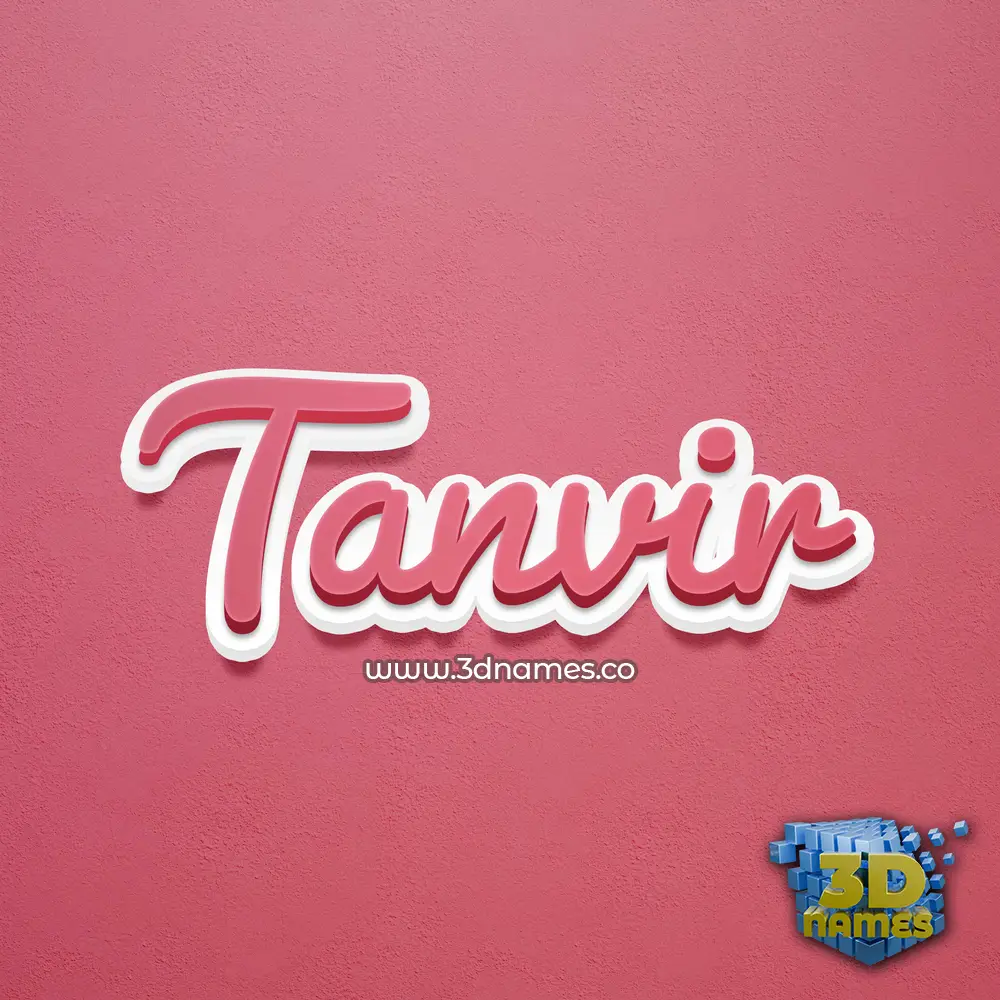 tanvir in Red Scribble style - 3D name wallpaper