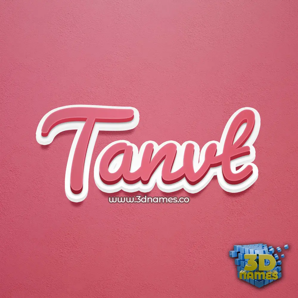 tanvt in Red Scribble style - 3D name wallpaper