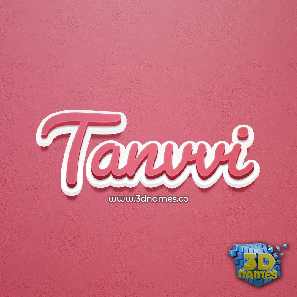 tanvvi in Red Scribble style - 3D name wallpaper