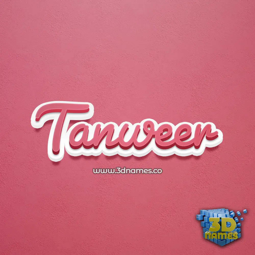 tanweer in Red Scribble style - 3D name wallpaper