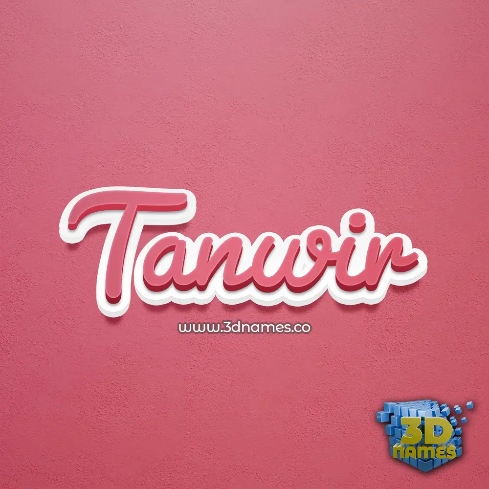 tanwir in Red Scribble style - 3D name wallpaper