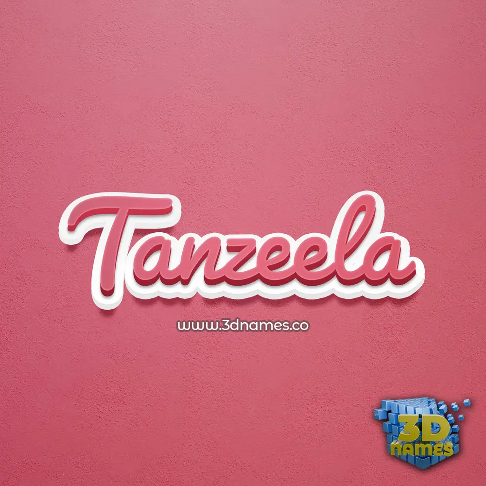 tanzeela in Red Scribble style - 3D name wallpaper