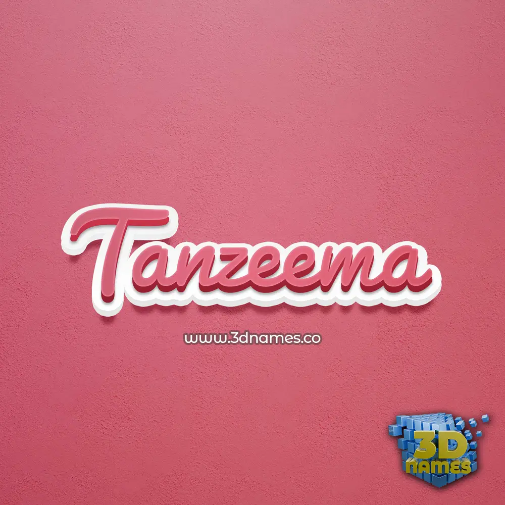 tanzeema in Red Scribble style - 3D name wallpaper