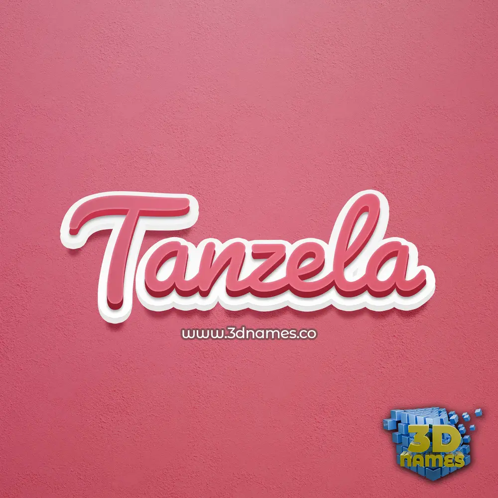 tanzela in Red Scribble style - 3D name wallpaper