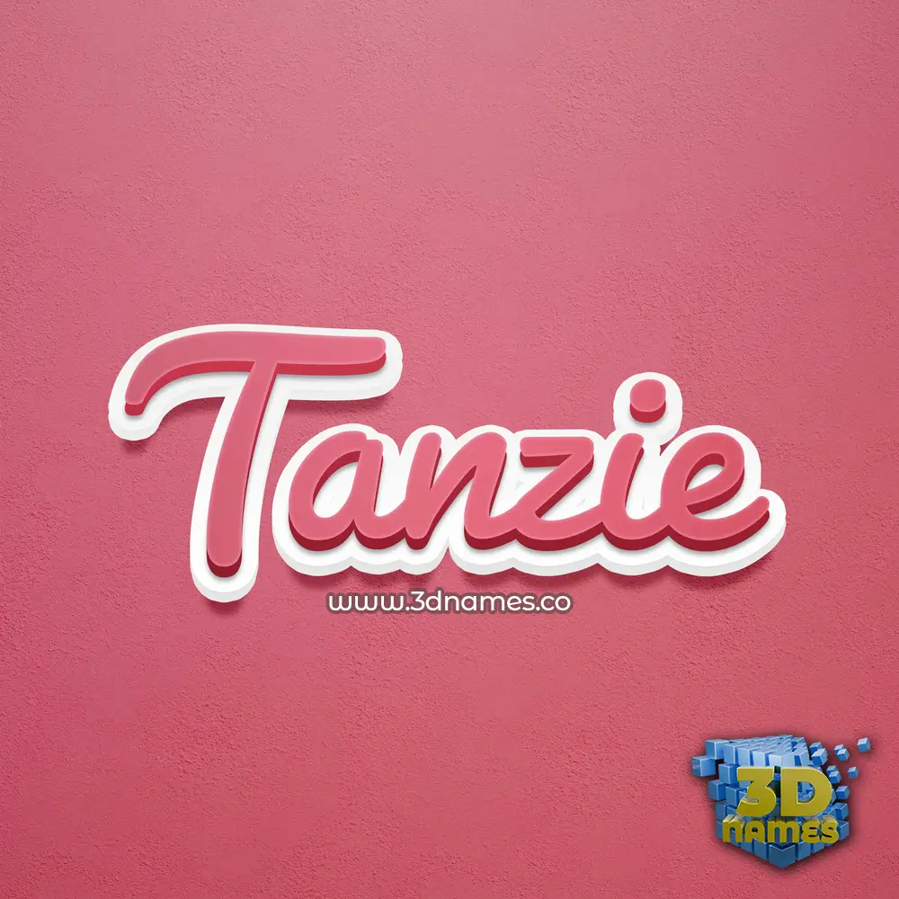 tanzie in Red Scribble style - 3D name wallpaper