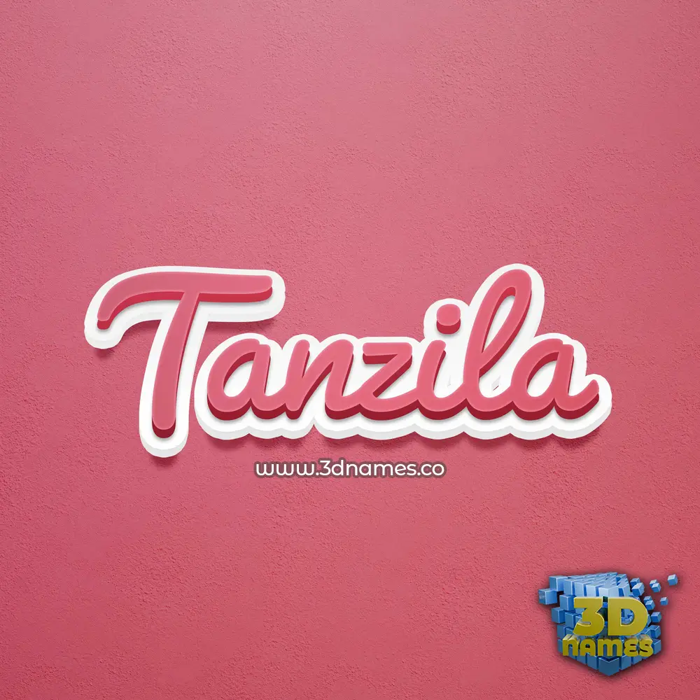 tanzila in Red Scribble style - 3D name wallpaper