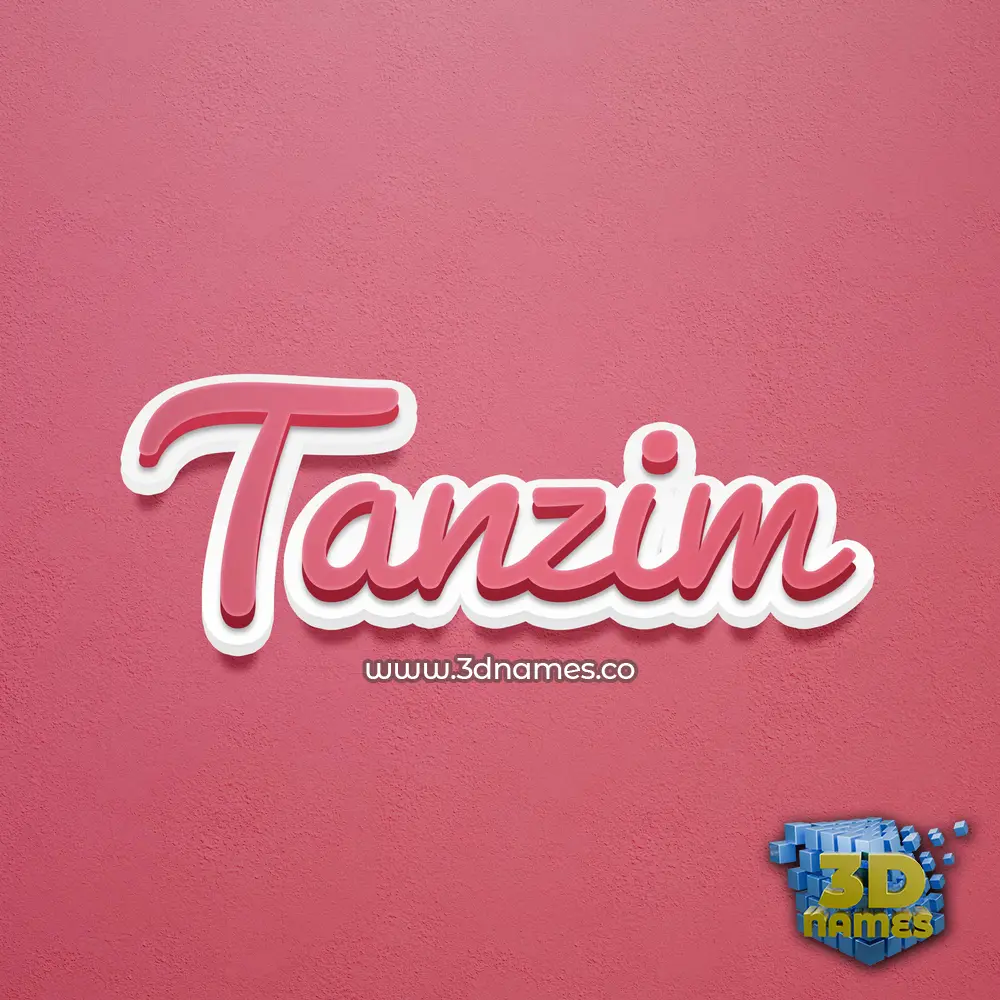 tanzim in Red Scribble style - 3D name wallpaper