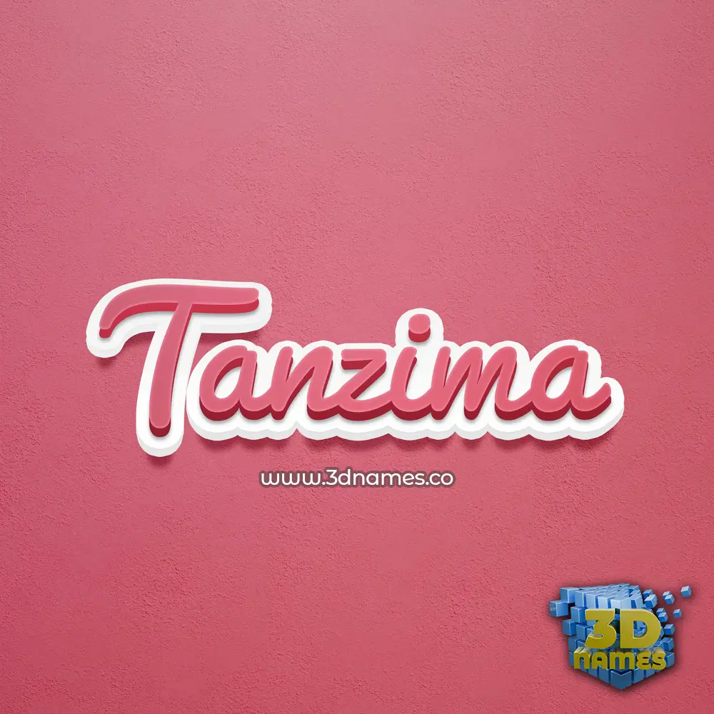 tanzima in Red Scribble style - 3D name wallpaper