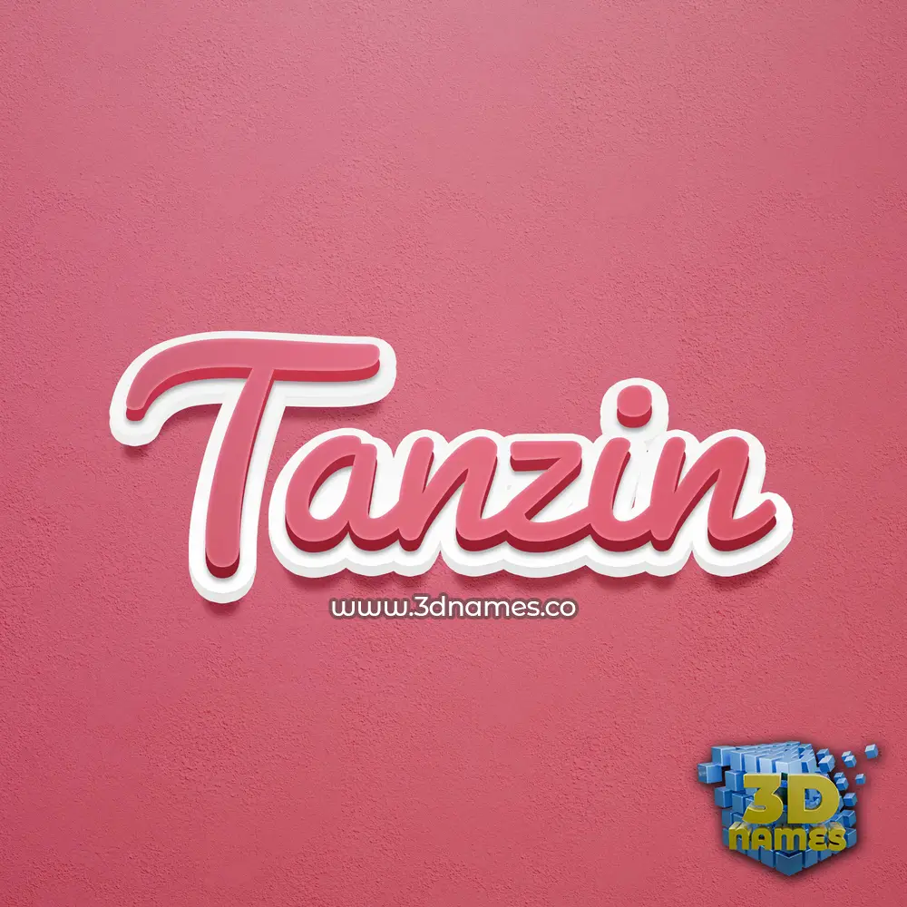tanzin in Red Scribble style - 3D name wallpaper