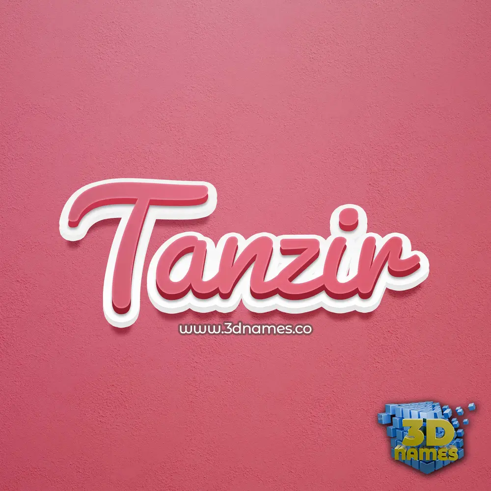 tanzir in Red Scribble style - 3D name wallpaper
