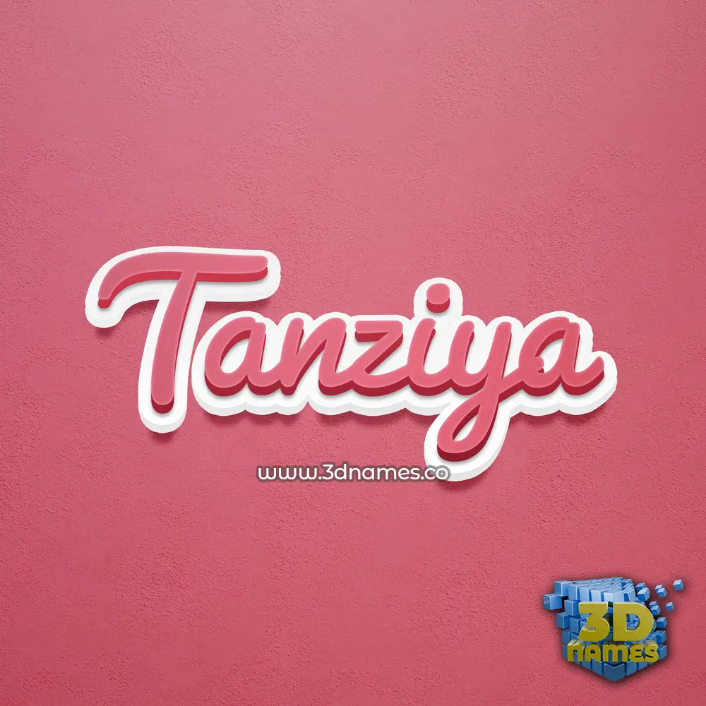 tanziya in Red Scribble style - 3D name wallpaper