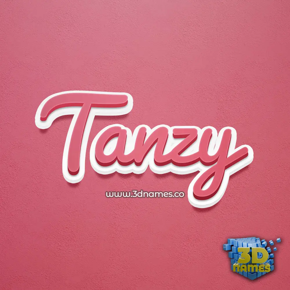tanzy in Red Scribble style - 3D name wallpaper