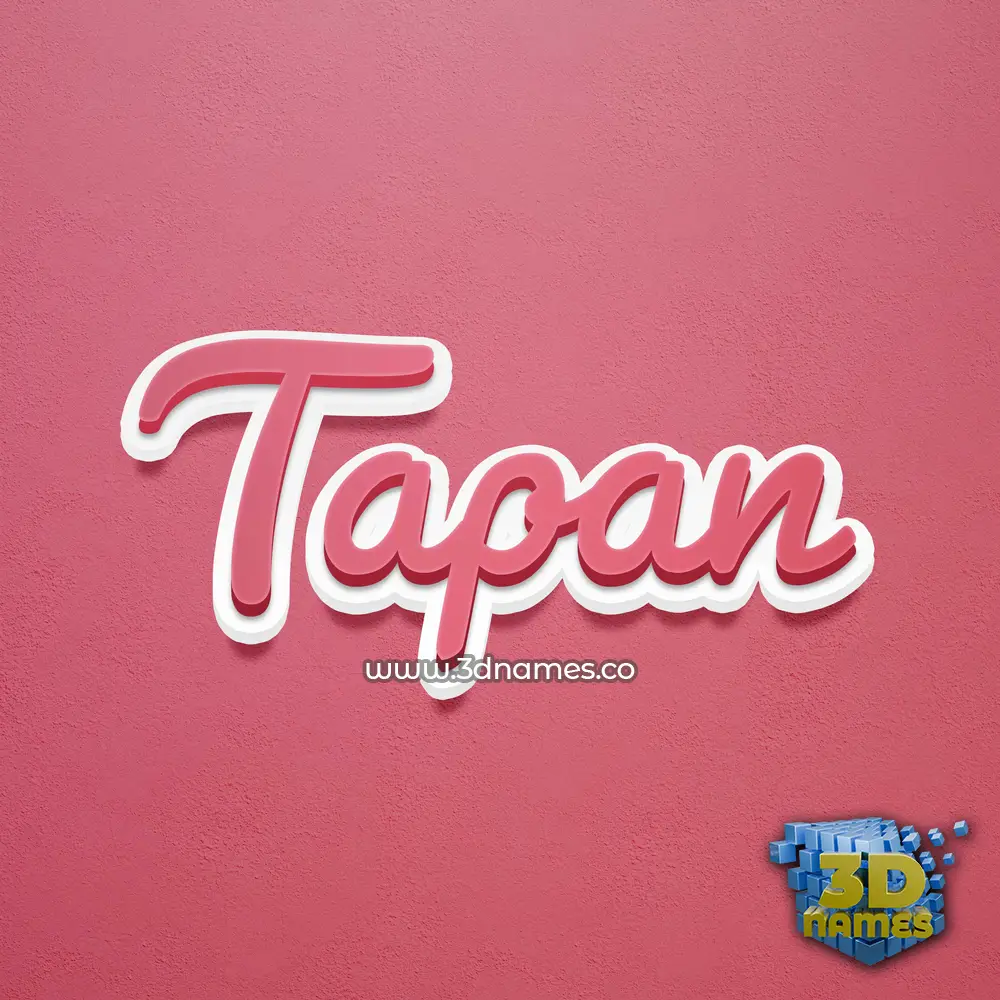 tapan in Red Scribble style - 3D name wallpaper