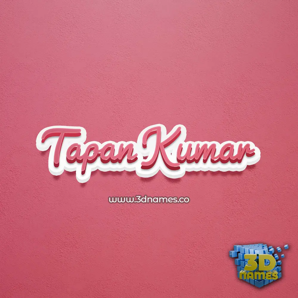 tapan kumar in Red Scribble style - 3D name wallpaper
