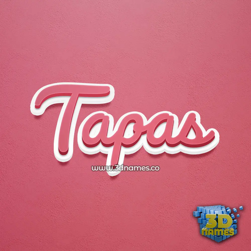 tapas in Red Scribble style - 3D name wallpaper