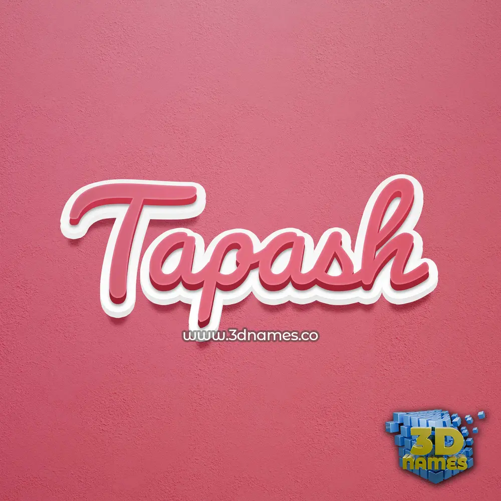 tapash in Red Scribble style - 3D name wallpaper