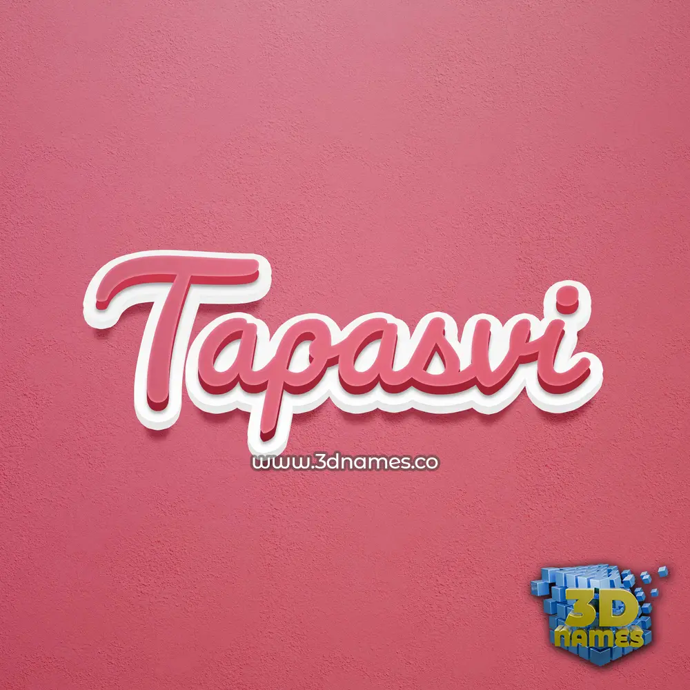 tapasvi in Red Scribble style - 3D name wallpaper