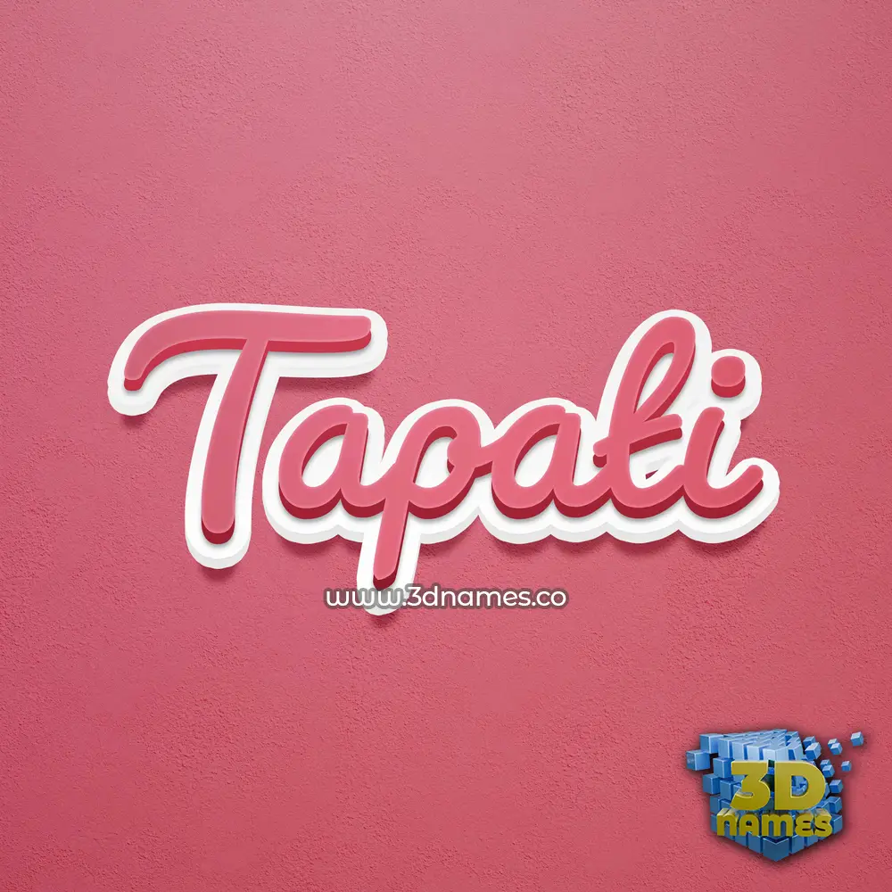 tapati in Red Scribble style - 3D name wallpaper