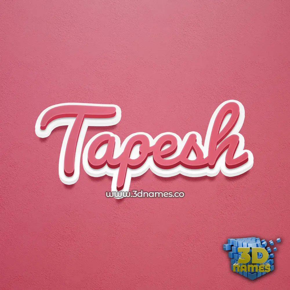 tapesh in Red Scribble style - 3D name wallpaper