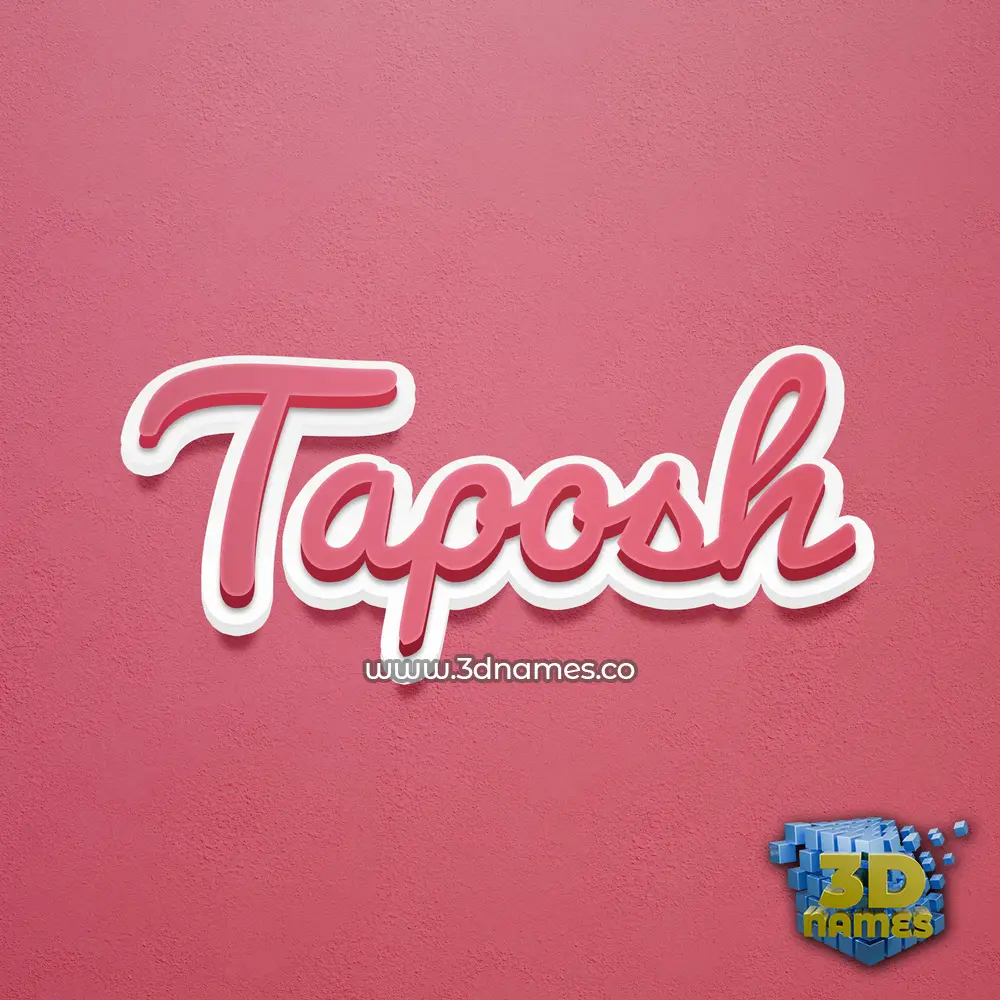 taposh in Red Scribble style - 3D name wallpaper