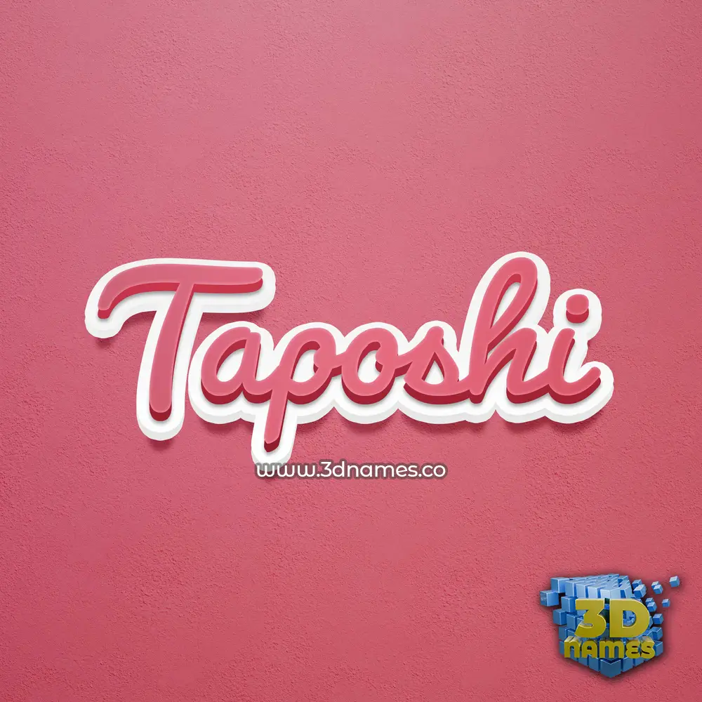 taposhi in Red Scribble style - 3D name wallpaper