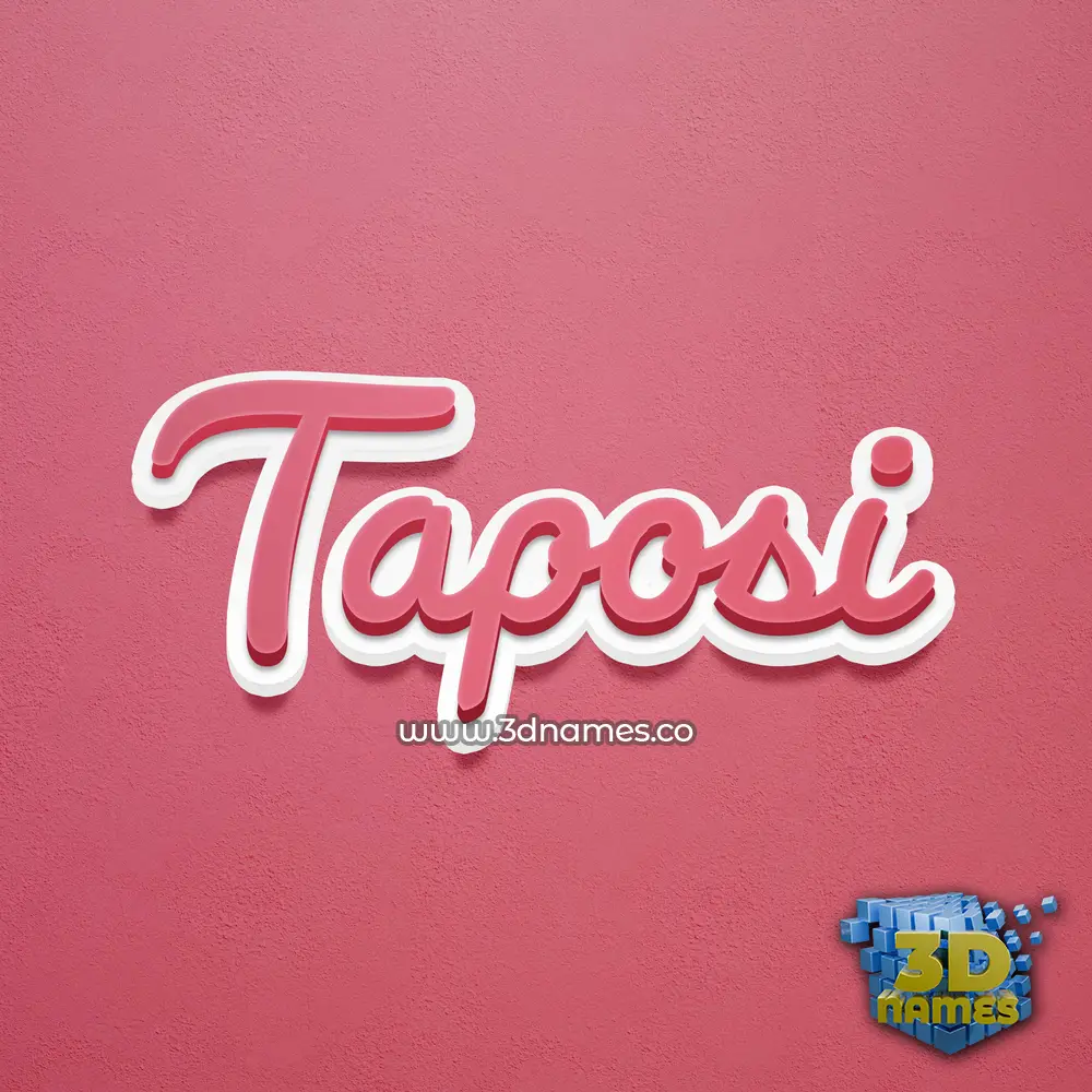 taposi in Red Scribble style - 3D name wallpaper