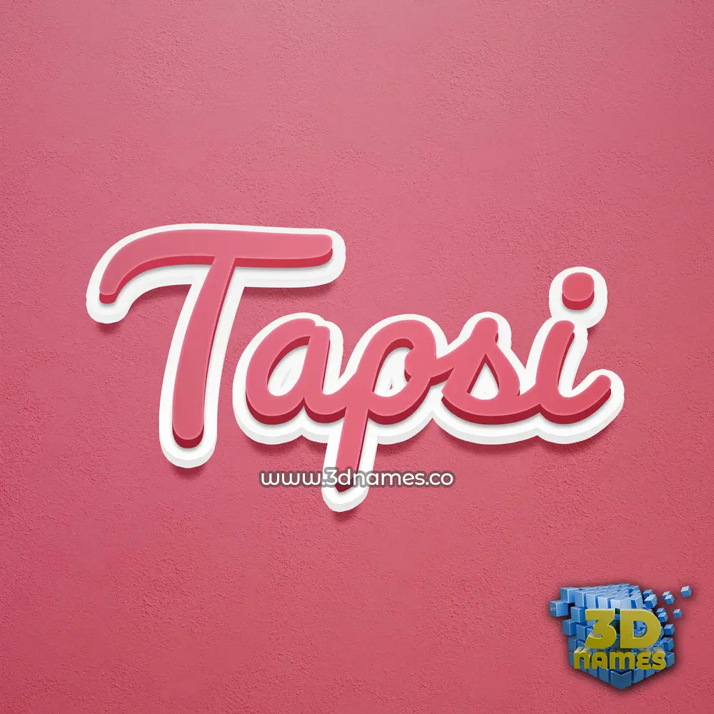 tapsi in Red Scribble style - 3D name wallpaper