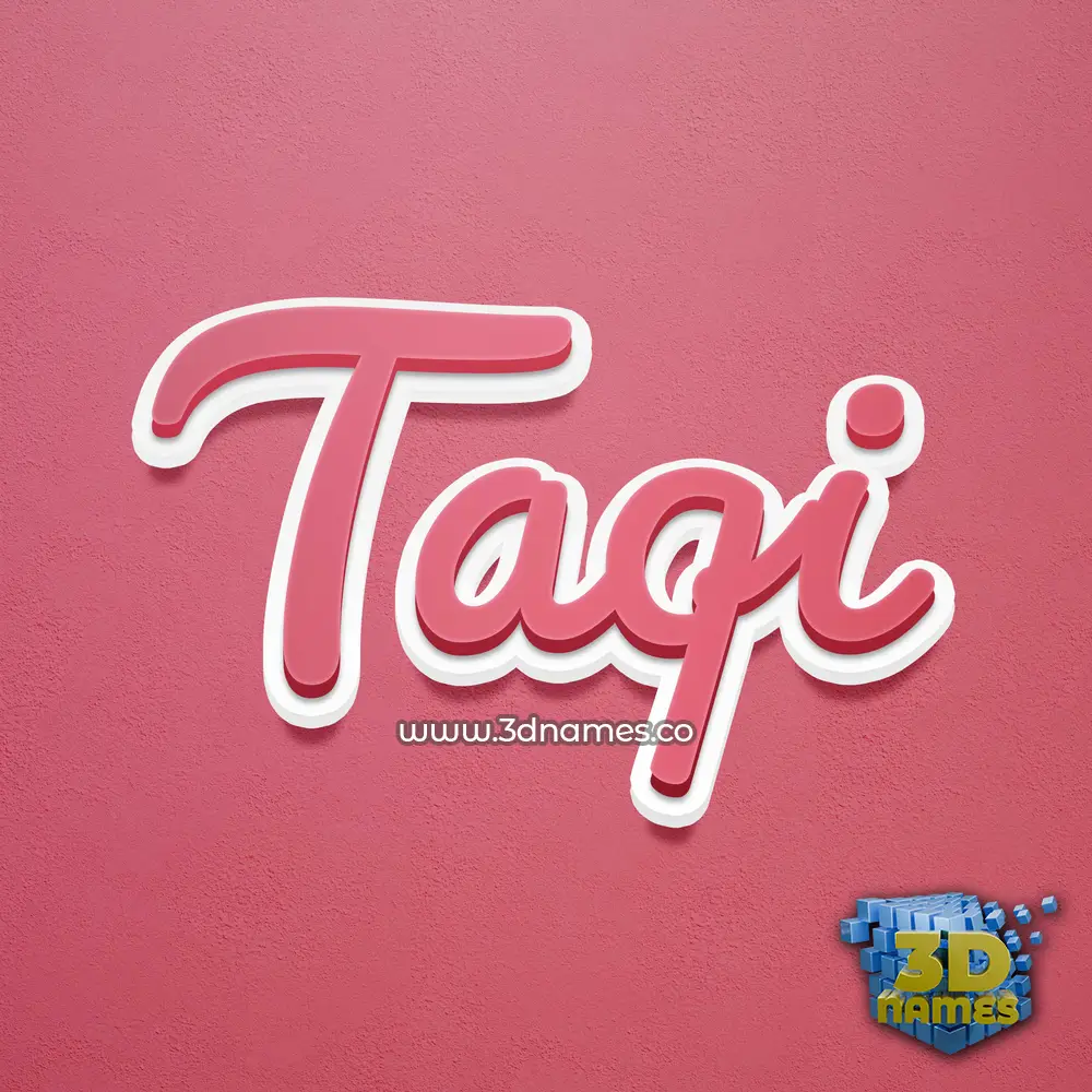 taqi in Red Scribble style - 3D name wallpaper