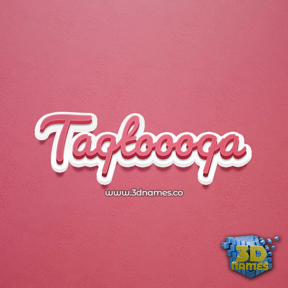taqtoooqa in Red Scribble style - 3D name wallpaper