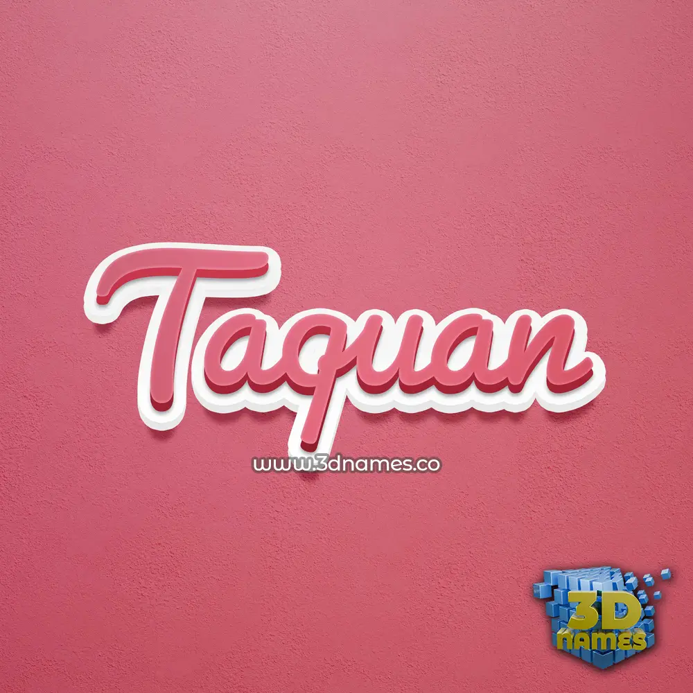 taquan in Red Scribble style - 3D name wallpaper