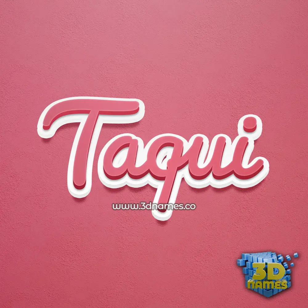 taqui in Red Scribble style - 3D name wallpaper