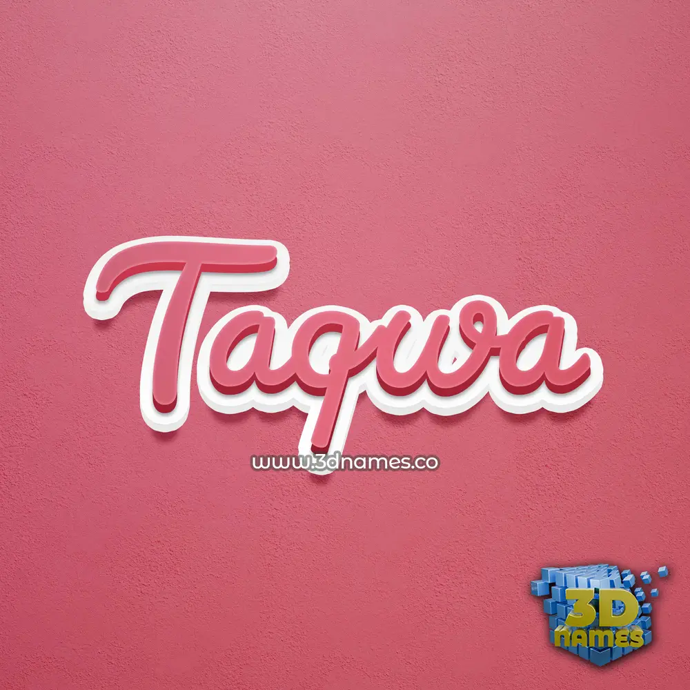 taqwa in Red Scribble style - 3D name wallpaper