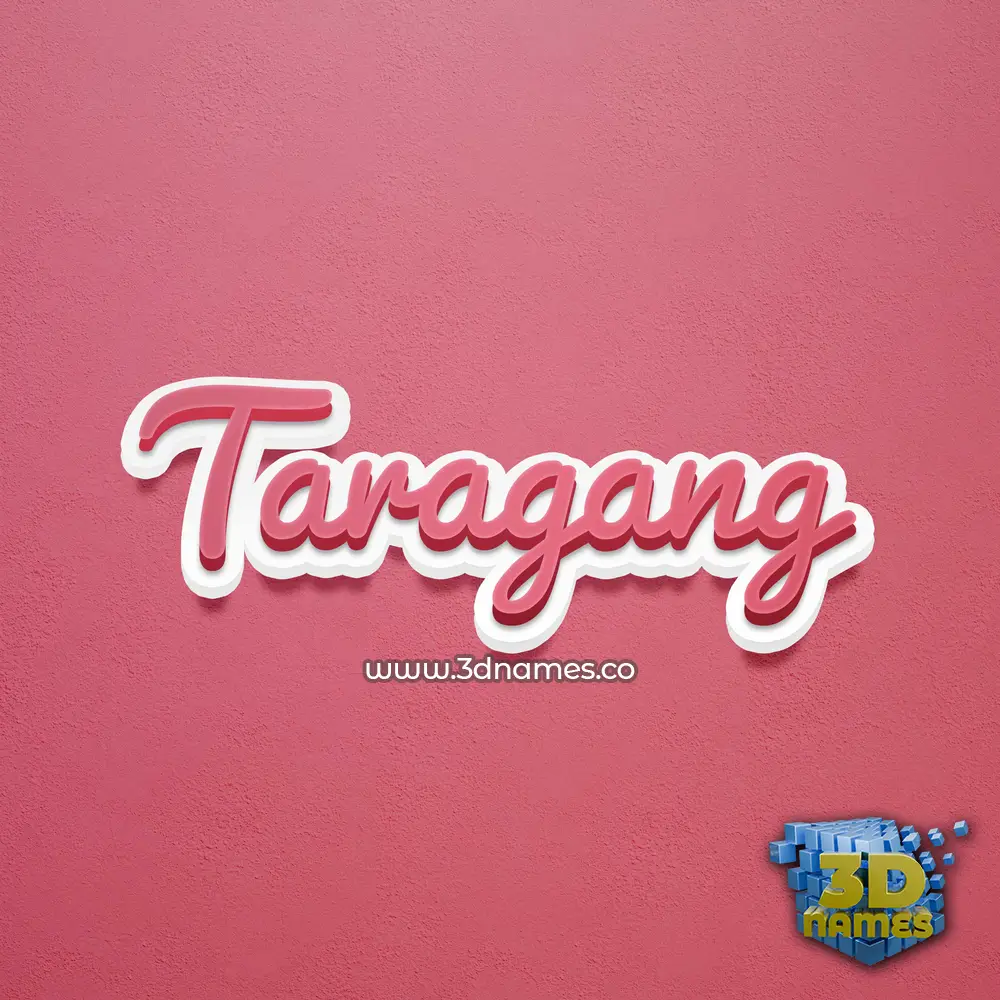taragang in Red Scribble style - 3D name wallpaper