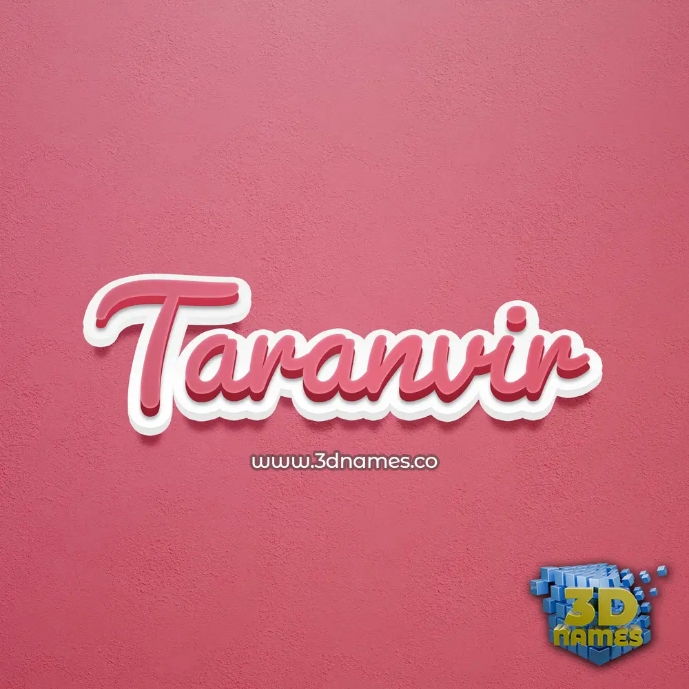 taranvir in Red Scribble style - 3D name wallpaper