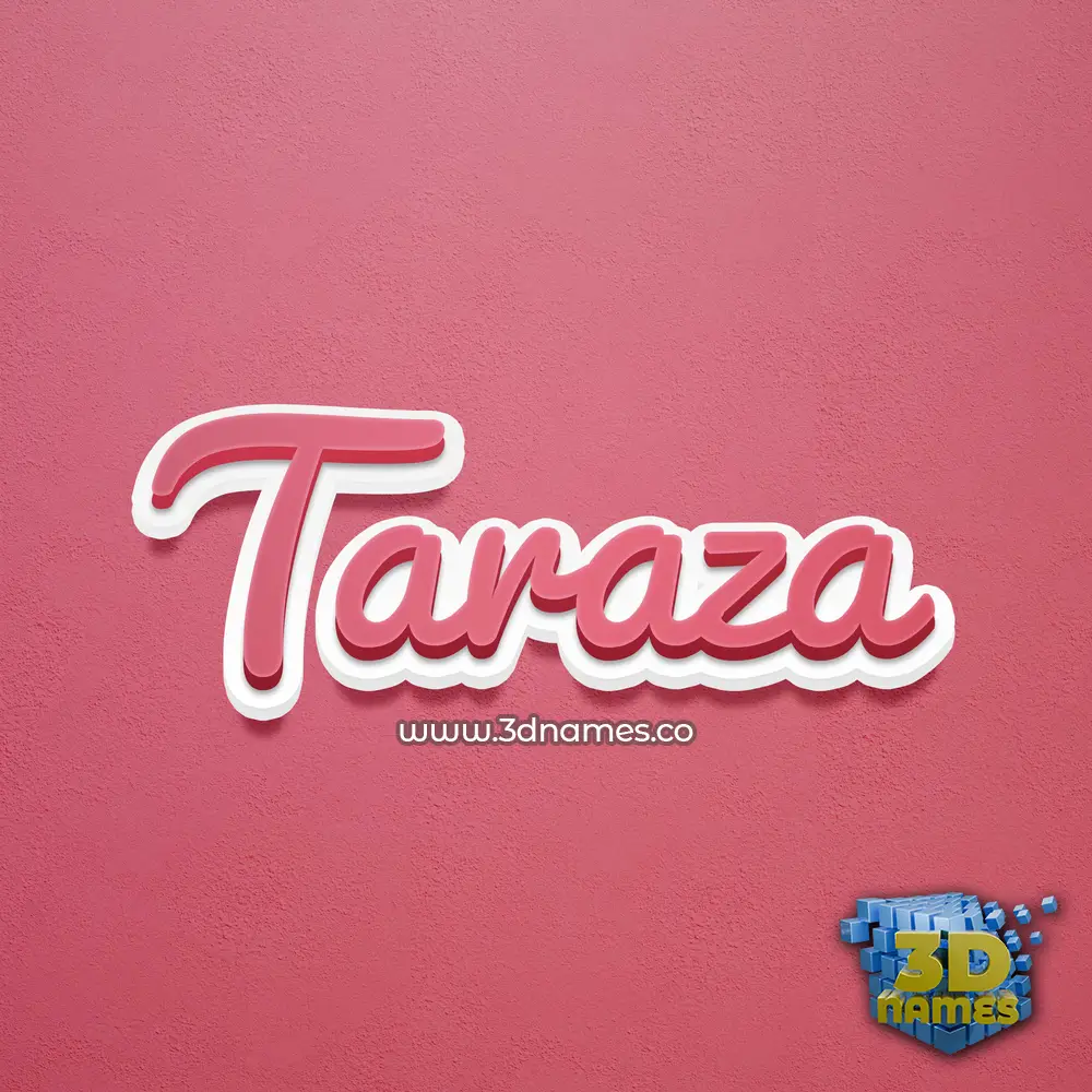 taraza in Red Scribble style - 3D name wallpaper