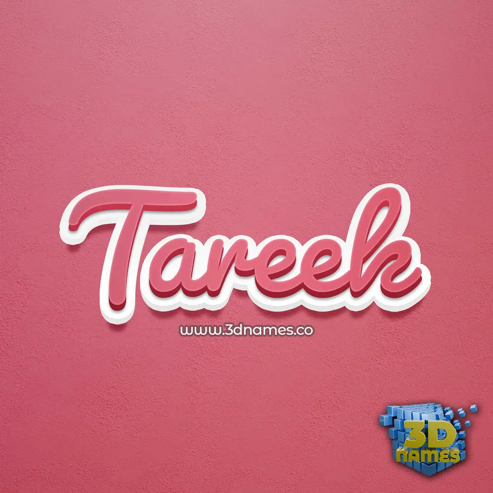 tareek in Red Scribble style - 3D name wallpaper