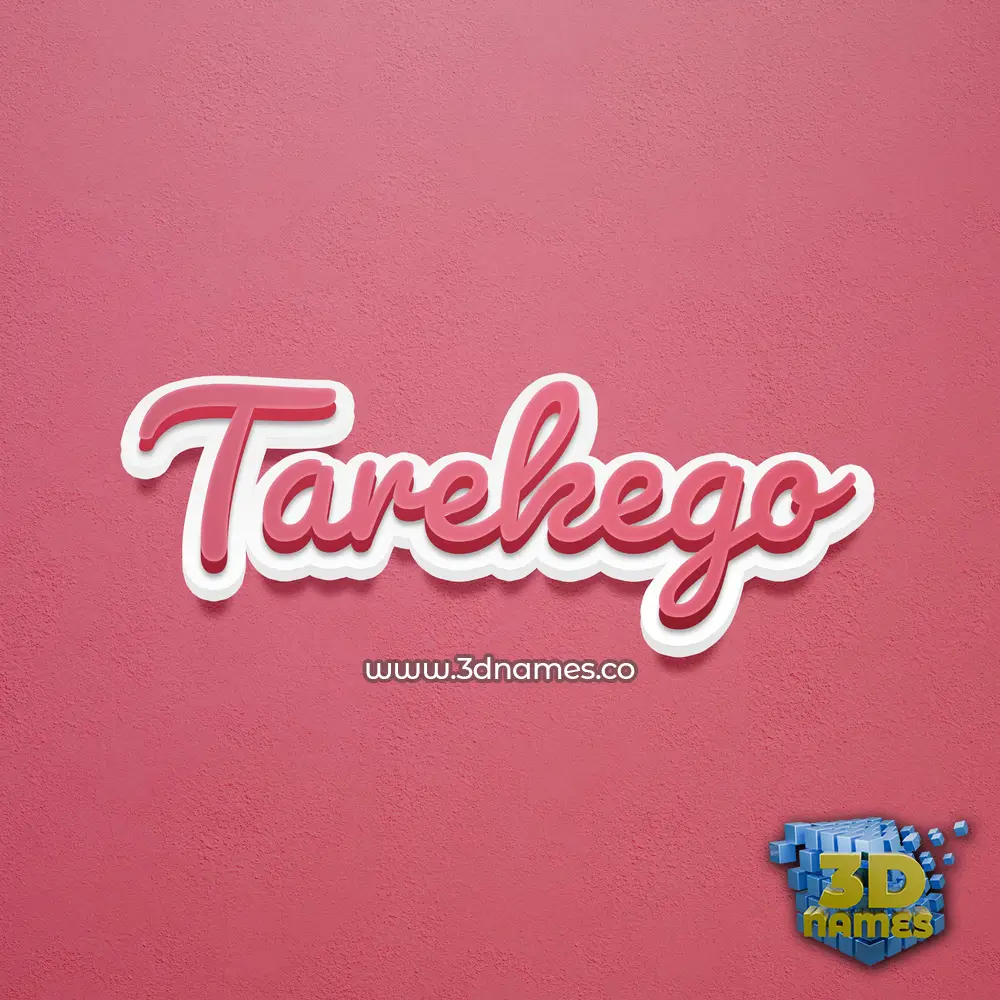 tarekego in Red Scribble style - 3D name wallpaper