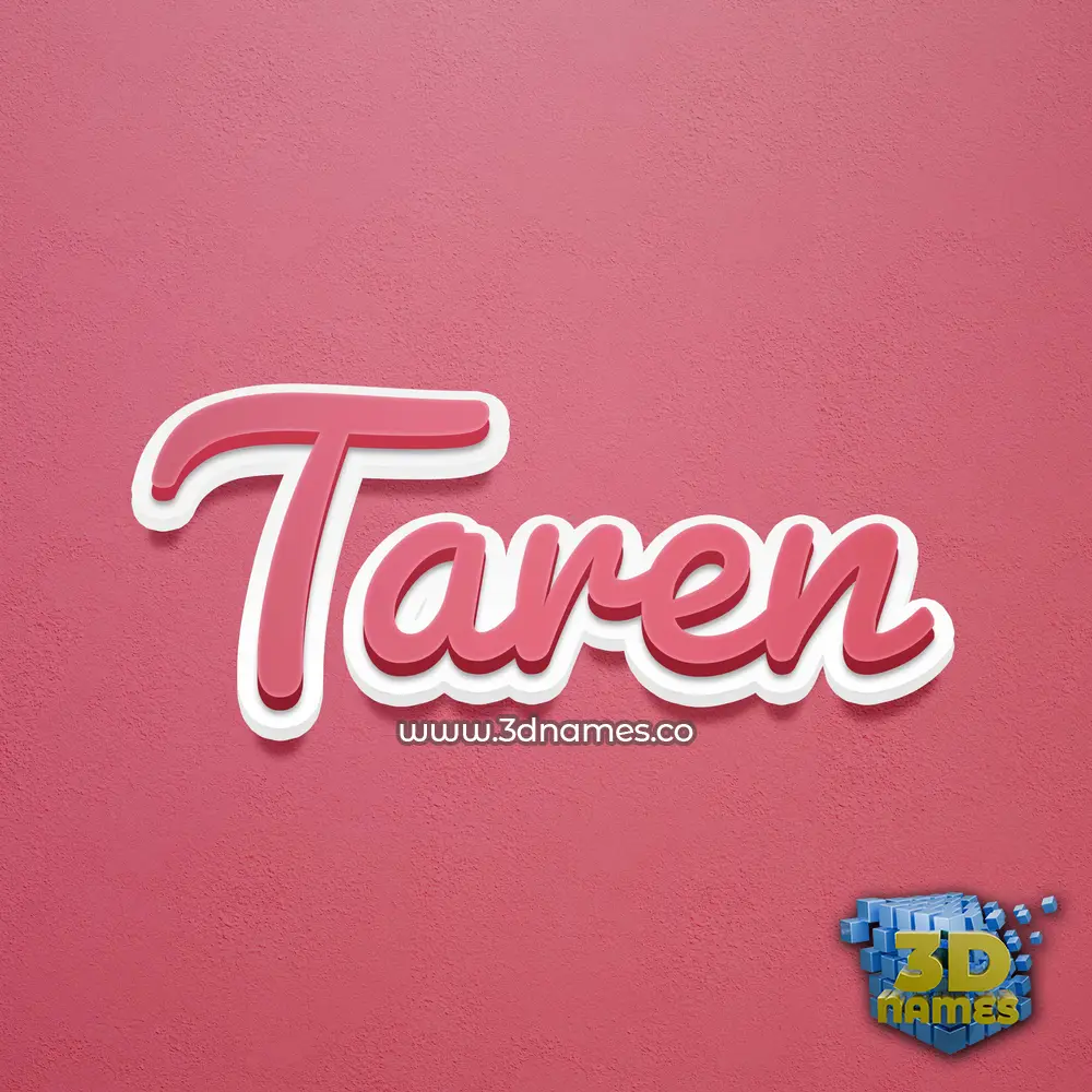 taren in Red Scribble style - 3D name wallpaper