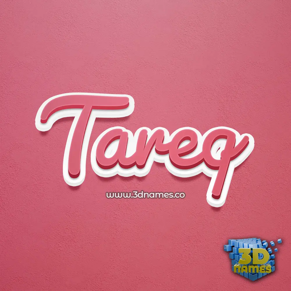tareq in Red Scribble style - 3D name wallpaper