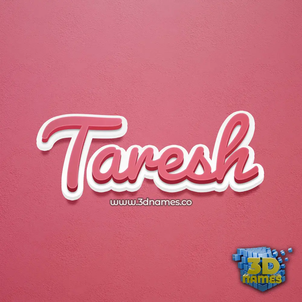 taresh in Red Scribble style - 3D name wallpaper