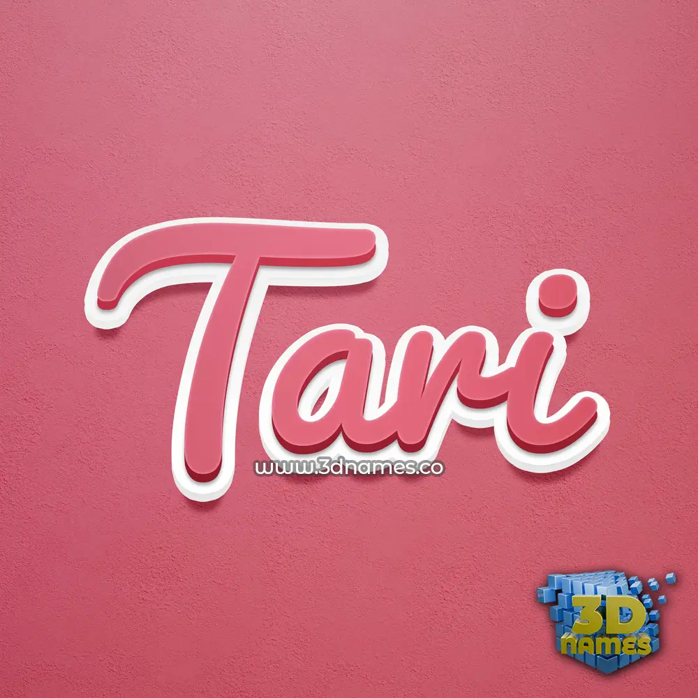 tari in Red Scribble style - 3D name wallpaper