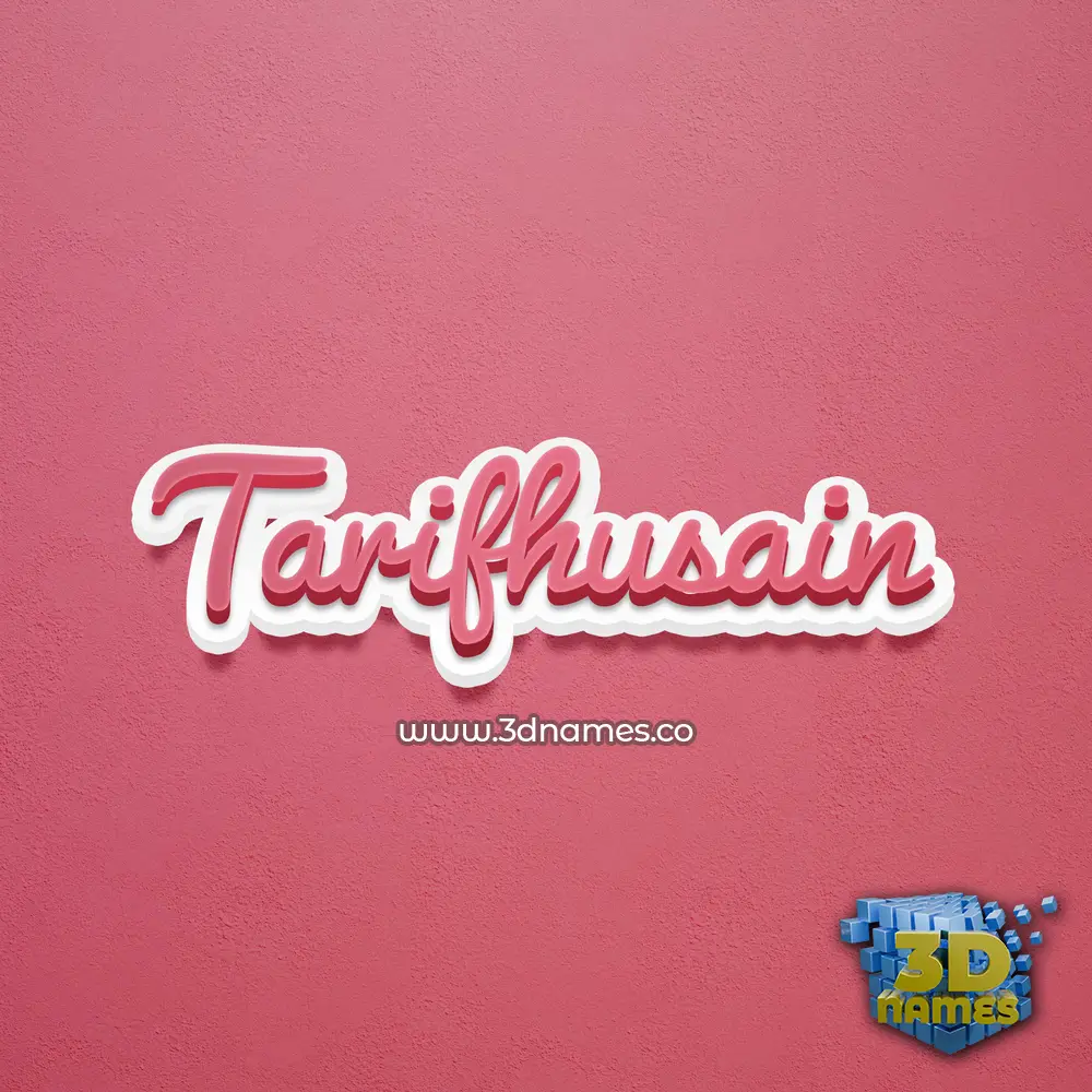 tarifhusain in Red Scribble style - 3D name wallpaper